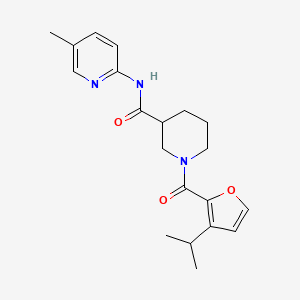 N-(5-methylpyridin-2-yl)-1-(3-propan-2-ylfuran-2-carbonyl)piperidine-3-carboxamide