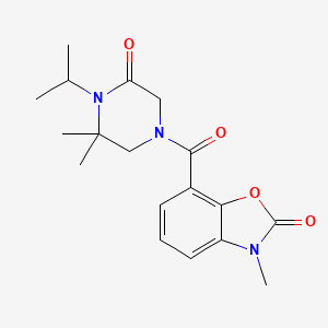 7-(3,3-Dimethyl-5-oxo-4-propan-2-ylpiperazine-1-carbonyl)-3-methyl-1,3-benzoxazol-2-one