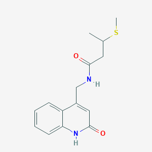 3-methylsulfanyl-N-[(2-oxo-1H-quinolin-4-yl)methyl]butanamide