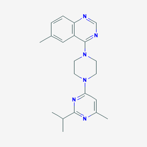 6-Methyl-4-[4-(6-methyl-2-propan-2-ylpyrimidin-4-yl)piperazin-1-yl]quinazoline