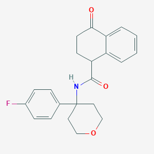 N-[4-(4-fluorophenyl)oxan-4-yl]-4-oxo-2,3-dihydro-1H-naphthalene-1-carboxamide