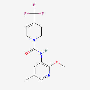 molecular formula C14H16F3N3O2 B7052931 N-(2-methoxy-5-methylpyridin-3-yl)-4-(trifluoromethyl)-3,6-dihydro-2H-pyridine-1-carboxamide 