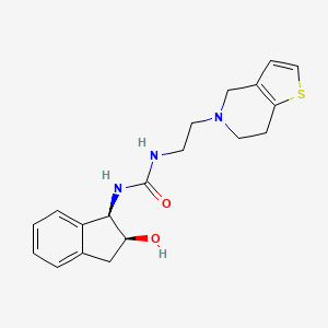 molecular formula C19H23N3O2S B7052950 1-[2-(6,7-dihydro-4H-thieno[3,2-c]pyridin-5-yl)ethyl]-3-[(1R,2S)-2-hydroxy-2,3-dihydro-1H-inden-1-yl]urea 