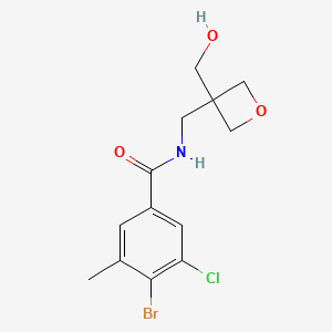 4-bromo-3-chloro-N-[[3-(hydroxymethyl)oxetan-3-yl]methyl]-5-methylbenzamide