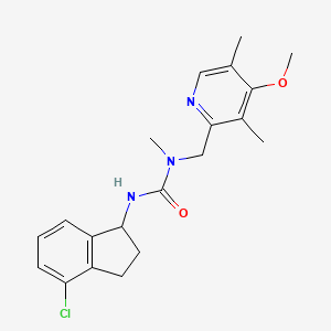 3-(4-chloro-2,3-dihydro-1H-inden-1-yl)-1-[(4-methoxy-3,5-dimethylpyridin-2-yl)methyl]-1-methylurea