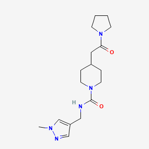 molecular formula C17H27N5O2 B7052988 N-[(1-methylpyrazol-4-yl)methyl]-4-(2-oxo-2-pyrrolidin-1-ylethyl)piperidine-1-carboxamide 