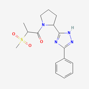 2-methylsulfonyl-1-[2-(3-phenyl-1H-1,2,4-triazol-5-yl)pyrrolidin-1-yl]propan-1-one