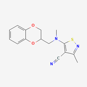 5-[2,3-Dihydro-1,4-benzodioxin-3-ylmethyl(methyl)amino]-3-methyl-1,2-thiazole-4-carbonitrile