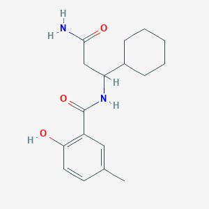 molecular formula C17H24N2O3 B7053053 N-(3-amino-1-cyclohexyl-3-oxopropyl)-2-hydroxy-5-methylbenzamide 