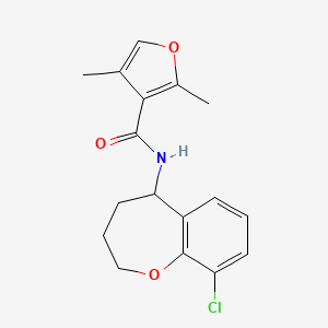 molecular formula C17H18ClNO3 B7053061 N-(9-chloro-2,3,4,5-tetrahydro-1-benzoxepin-5-yl)-2,4-dimethylfuran-3-carboxamide 