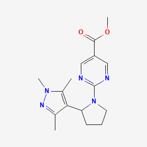 Methyl 2-[2-(1,3,5-trimethylpyrazol-4-yl)pyrrolidin-1-yl]pyrimidine-5-carboxylate