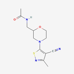 N-[[4-(4-cyano-3-methyl-1,2-thiazol-5-yl)morpholin-2-yl]methyl]acetamide