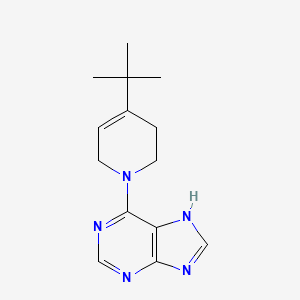 molecular formula C14H19N5 B7053100 6-(4-tert-butyl-3,6-dihydro-2H-pyridin-1-yl)-7H-purine 