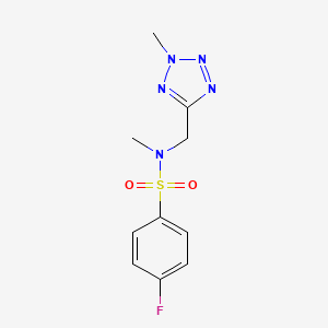 molecular formula C10H12FN5O2S B7053131 4-fluoro-N-methyl-N-[(2-methyltetrazol-5-yl)methyl]benzenesulfonamide 