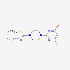 molecular formula C17H19N5OS B7053154 2-[4-(4-Methoxy-6-methylpyrimidin-2-yl)piperazin-1-yl]-1,3-benzothiazole 