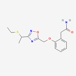 2-[2-[[3-(1-Ethylsulfanylethyl)-1,2,4-oxadiazol-5-yl]methoxy]phenyl]acetamide