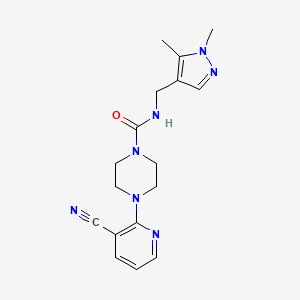 4-(3-cyanopyridin-2-yl)-N-[(1,5-dimethylpyrazol-4-yl)methyl]piperazine-1-carboxamide