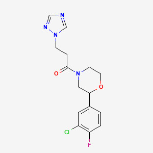 1-[2-(3-Chloro-4-fluorophenyl)morpholin-4-yl]-3-(1,2,4-triazol-1-yl)propan-1-one