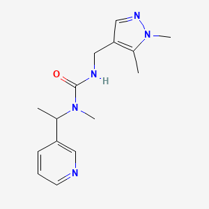 3-[(1,5-Dimethylpyrazol-4-yl)methyl]-1-methyl-1-(1-pyridin-3-ylethyl)urea