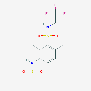 molecular formula C12H17F3N2O4S2 B7053210 3-(methanesulfonamido)-2,4,6-trimethyl-N-(2,2,2-trifluoroethyl)benzenesulfonamide 