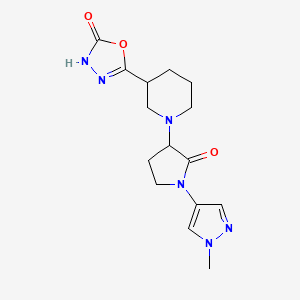 5-[1-[1-(1-methylpyrazol-4-yl)-2-oxopyrrolidin-3-yl]piperidin-3-yl]-3H-1,3,4-oxadiazol-2-one