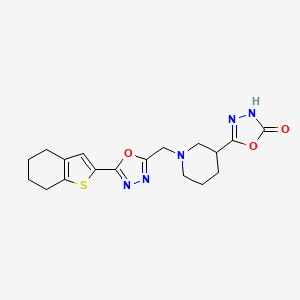 5-[1-[[5-(4,5,6,7-tetrahydro-1-benzothiophen-2-yl)-1,3,4-oxadiazol-2-yl]methyl]piperidin-3-yl]-3H-1,3,4-oxadiazol-2-one