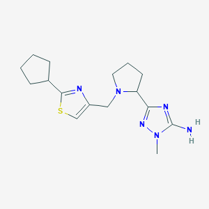 5-[1-[(2-Cyclopentyl-1,3-thiazol-4-yl)methyl]pyrrolidin-2-yl]-2-methyl-1,2,4-triazol-3-amine