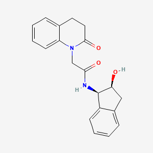 N-[(1R,2S)-2-hydroxy-2,3-dihydro-1H-inden-1-yl]-2-(2-oxo-3,4-dihydroquinolin-1-yl)acetamide