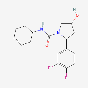 molecular formula C17H20F2N2O2 B7053387 N-cyclohex-3-en-1-yl-2-(3,4-difluorophenyl)-4-hydroxypyrrolidine-1-carboxamide 