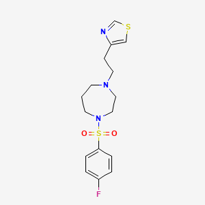 molecular formula C16H20FN3O2S2 B7053390 4-[2-[4-(4-Fluorophenyl)sulfonyl-1,4-diazepan-1-yl]ethyl]-1,3-thiazole 