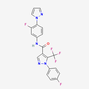 1-(4-fluorophenyl)-N-(3-fluoro-4-pyrazol-1-ylphenyl)-5-(trifluoromethyl)pyrazole-4-carboxamide