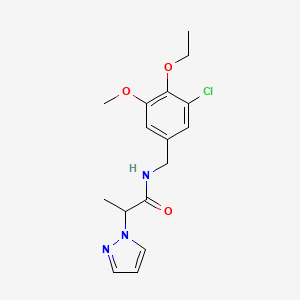 N-[(3-chloro-4-ethoxy-5-methoxyphenyl)methyl]-2-pyrazol-1-ylpropanamide