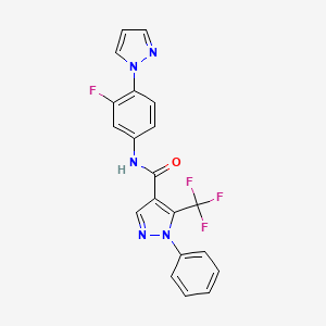 N-(3-fluoro-4-pyrazol-1-ylphenyl)-1-phenyl-5-(trifluoromethyl)pyrazole-4-carboxamide