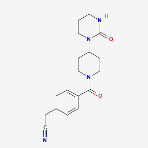 2-[4-[4-(2-Oxo-1,3-diazinan-1-yl)piperidine-1-carbonyl]phenyl]acetonitrile