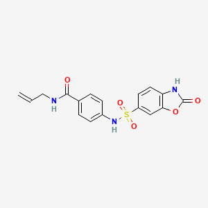 4-[(2-oxo-3H-1,3-benzoxazol-6-yl)sulfonylamino]-N-prop-2-enylbenzamide