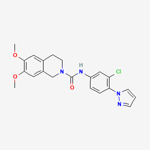 N-(3-chloro-4-pyrazol-1-ylphenyl)-6,7-dimethoxy-3,4-dihydro-1H-isoquinoline-2-carboxamide