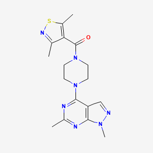 [4-(1,6-Dimethylpyrazolo[3,4-d]pyrimidin-4-yl)piperazin-1-yl]-(3,5-dimethyl-1,2-thiazol-4-yl)methanone