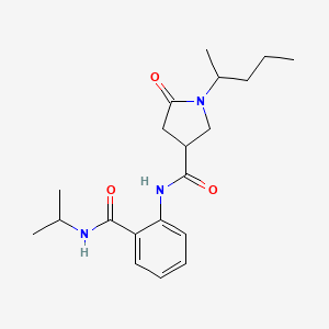 5-oxo-1-pentan-2-yl-N-[2-(propan-2-ylcarbamoyl)phenyl]pyrrolidine-3-carboxamide