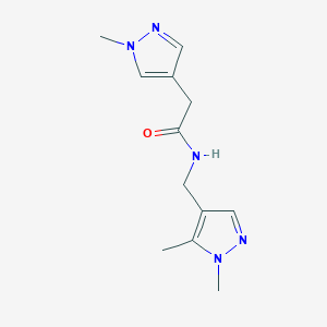 N-[(1,5-dimethylpyrazol-4-yl)methyl]-2-(1-methylpyrazol-4-yl)acetamide