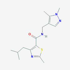 N-[(1,5-dimethylpyrazol-4-yl)methyl]-2-methyl-4-(2-methylpropyl)-1,3-thiazole-5-carboxamide