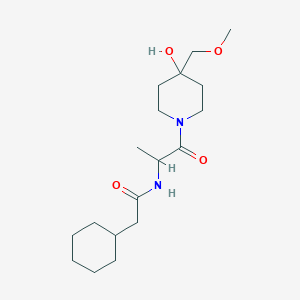 2-cyclohexyl-N-[1-[4-hydroxy-4-(methoxymethyl)piperidin-1-yl]-1-oxopropan-2-yl]acetamide