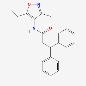 N-(5-ethyl-3-methyl-1,2-oxazol-4-yl)-3,3-diphenylpropanamide