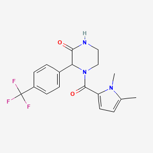 4-(1,5-Dimethylpyrrole-2-carbonyl)-3-[4-(trifluoromethyl)phenyl]piperazin-2-one