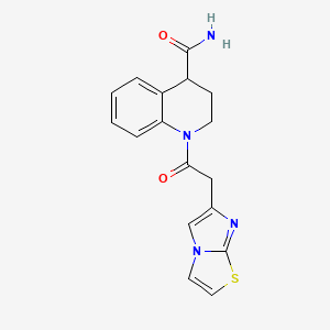 1-(2-imidazo[2,1-b][1,3]thiazol-6-ylacetyl)-3,4-dihydro-2H-quinoline-4-carboxamide