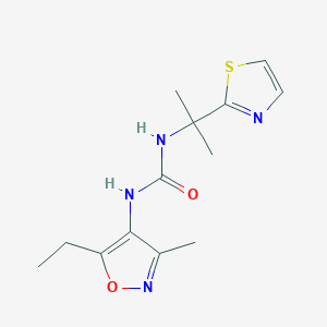 molecular formula C13H18N4O2S B7053563 1-(5-Ethyl-3-methyl-1,2-oxazol-4-yl)-3-[2-(1,3-thiazol-2-yl)propan-2-yl]urea 