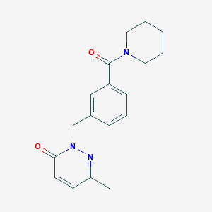 6-Methyl-2-[[3-(piperidine-1-carbonyl)phenyl]methyl]pyridazin-3-one