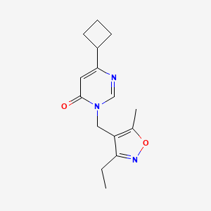 6-Cyclobutyl-3-[(3-ethyl-5-methyl-1,2-oxazol-4-yl)methyl]pyrimidin-4-one