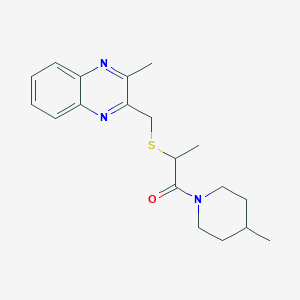 1-(4-Methylpiperidin-1-yl)-2-[(3-methylquinoxalin-2-yl)methylsulfanyl]propan-1-one