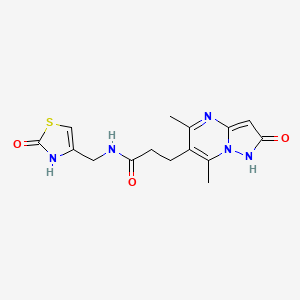 3-(5,7-dimethyl-2-oxo-1H-pyrazolo[1,5-a]pyrimidin-6-yl)-N-[(2-oxo-3H-1,3-thiazol-4-yl)methyl]propanamide