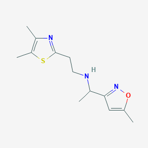 molecular formula C13H19N3OS B7053630 N-[2-(4,5-dimethyl-1,3-thiazol-2-yl)ethyl]-1-(5-methyl-1,2-oxazol-3-yl)ethanamine 